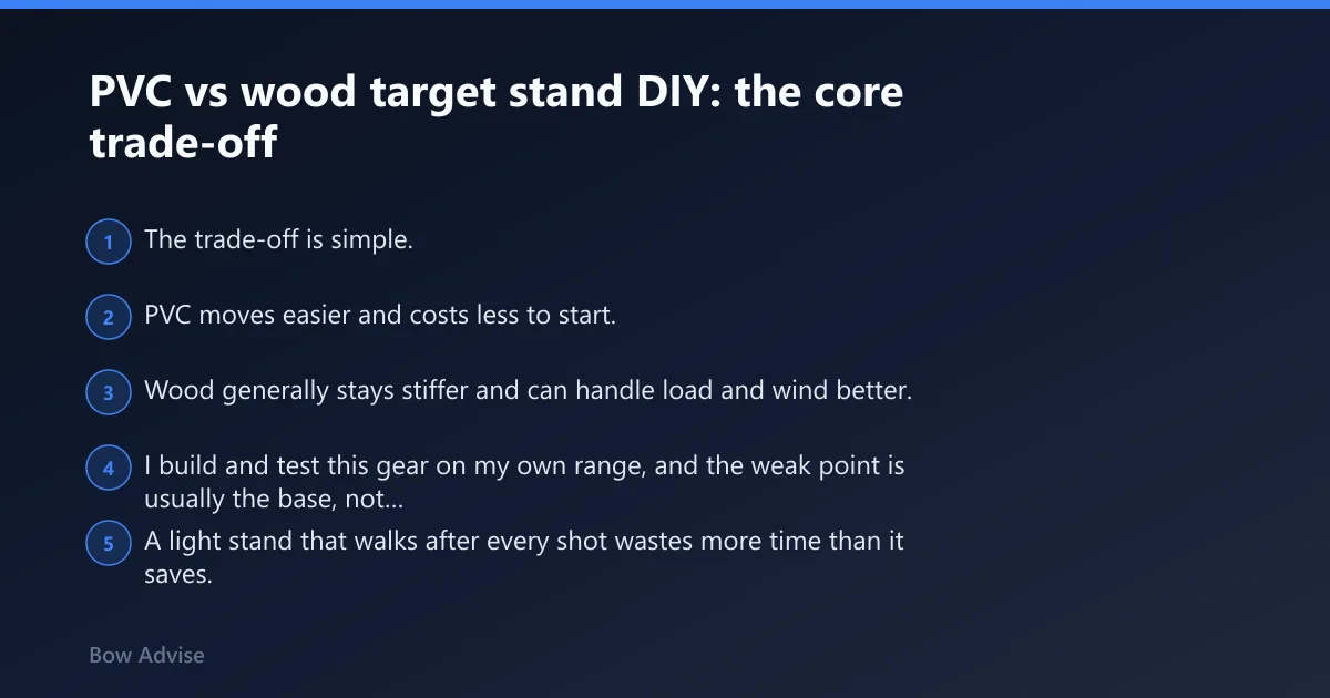 Steps: PVC vs wood target stand DIY: the core trade-off
