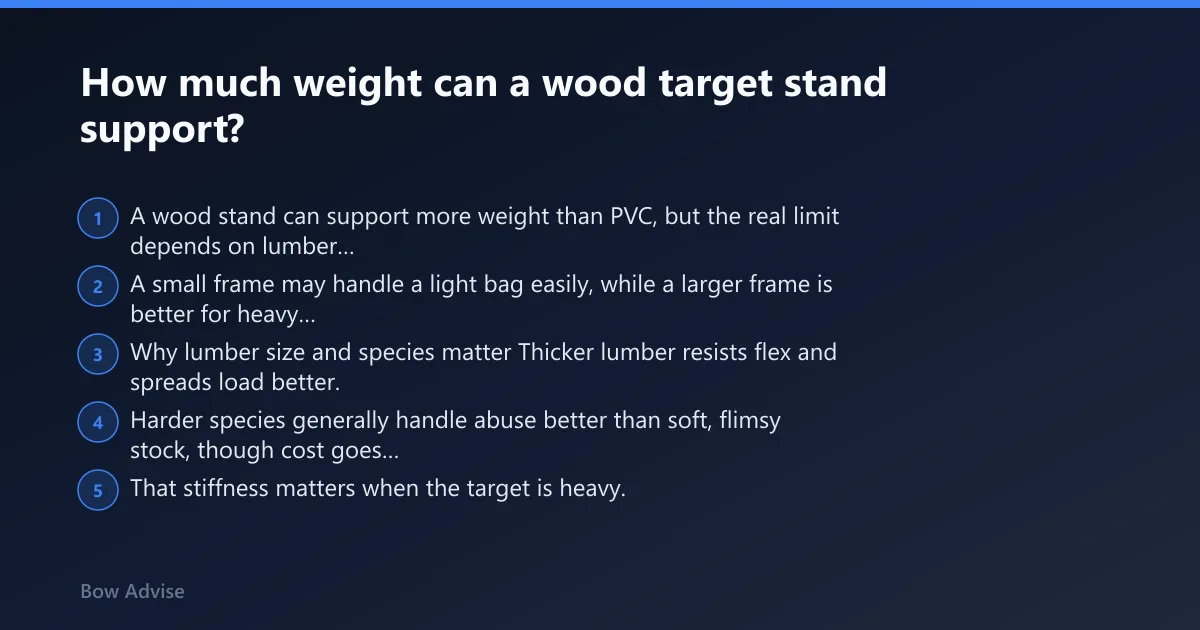 Steps: How much weight can a wood target stand support?