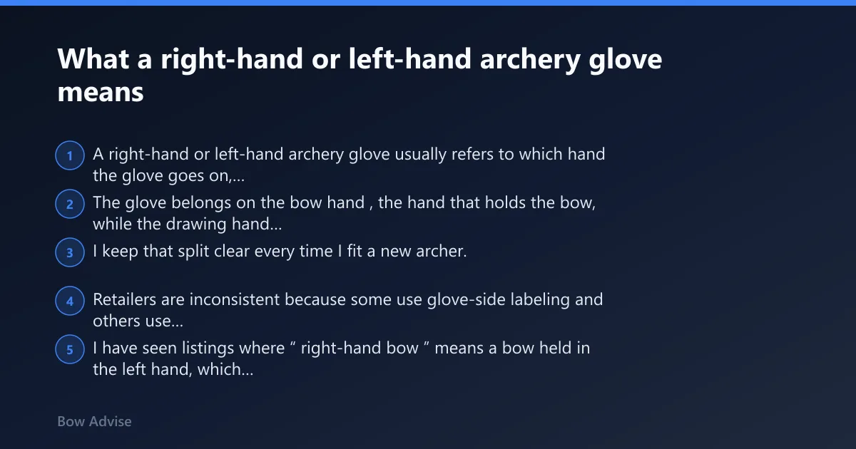 Steps: What a right-hand or left-hand archery glove means