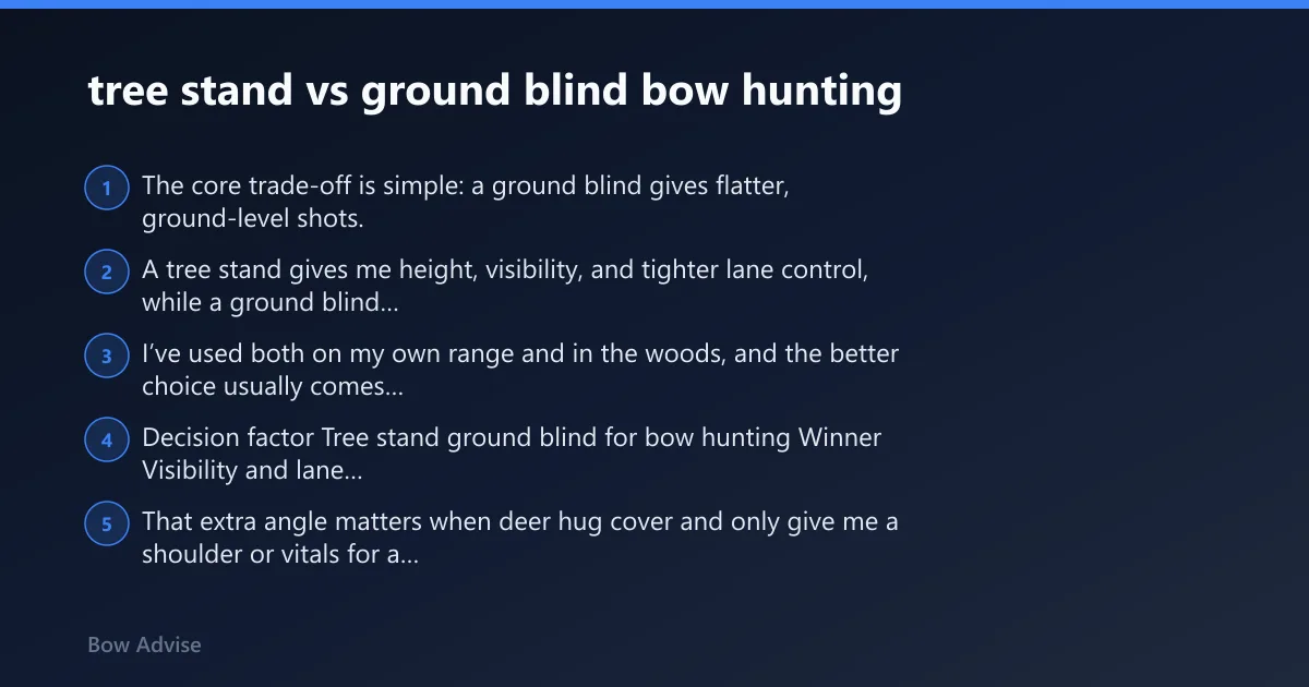 Steps: tree stand vs ground blind bow hunting