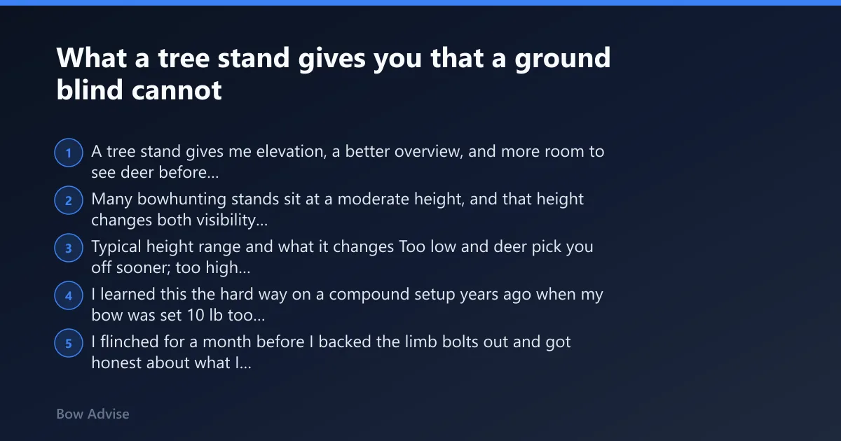 Steps: What a tree stand gives you that a ground blind cannot