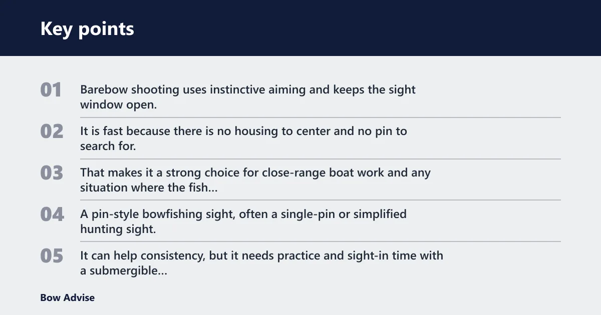 Key points: What is the best way to aim a bowfishing bow?