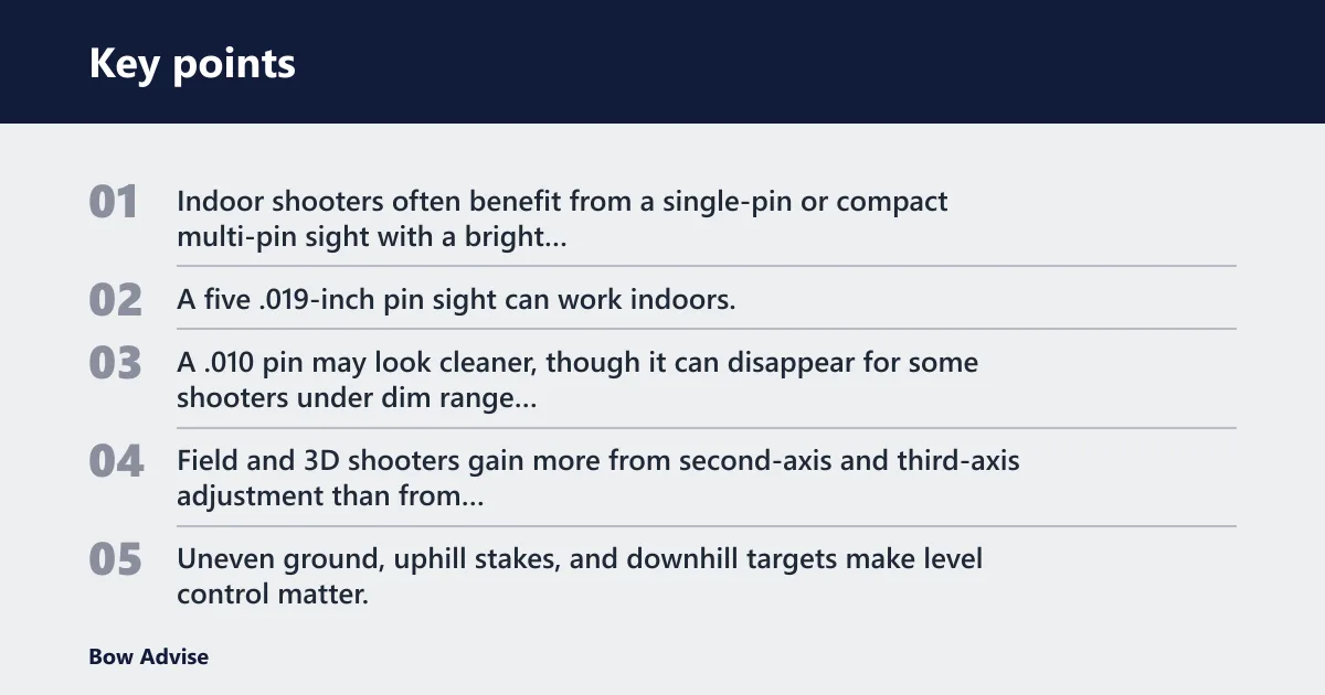 Key points: Target sight features by discipline