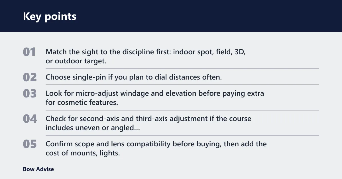 Key points: Do you need a target sight or hunting sight?
