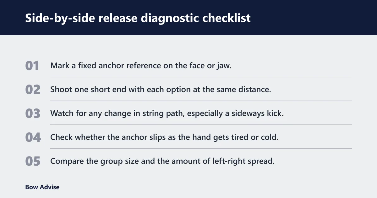 Steps: Side-by-side release diagnostic checklist