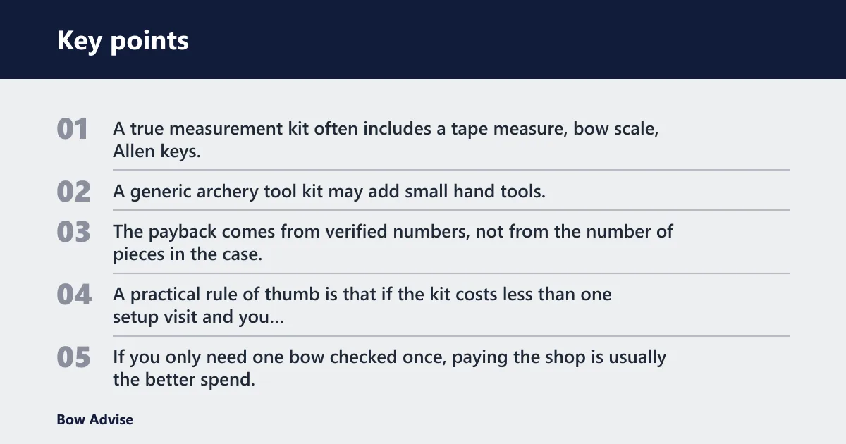 Key points: How much does archery cost if I buy the tools myself?