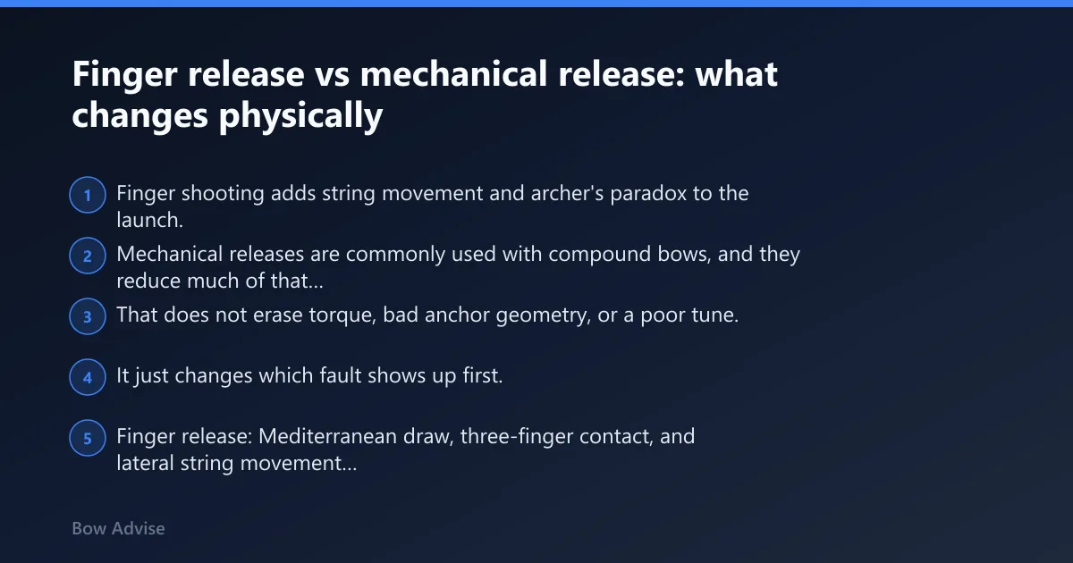 Steps: Finger release vs mechanical release: what changes physically