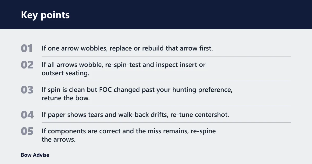 Key points: The component swap log and retune decision tree