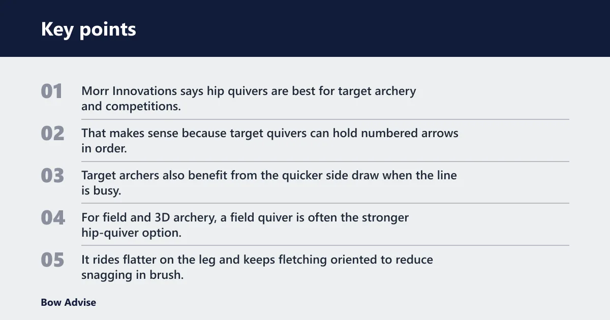 Key points: Which quiver fits target, field, and hunting?