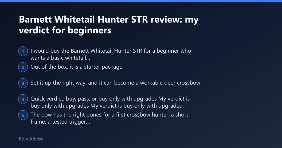 Steps: Barnett Whitetail Hunter STR review: my verdict for beginners