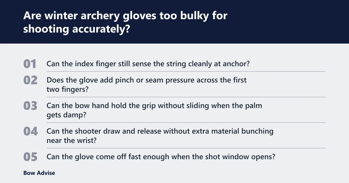 Steps: Are winter archery gloves too bulky for shooting accurately?