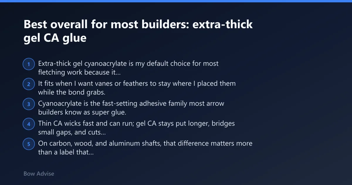 Steps: Best overall for most builders: extra-thick gel CA glue