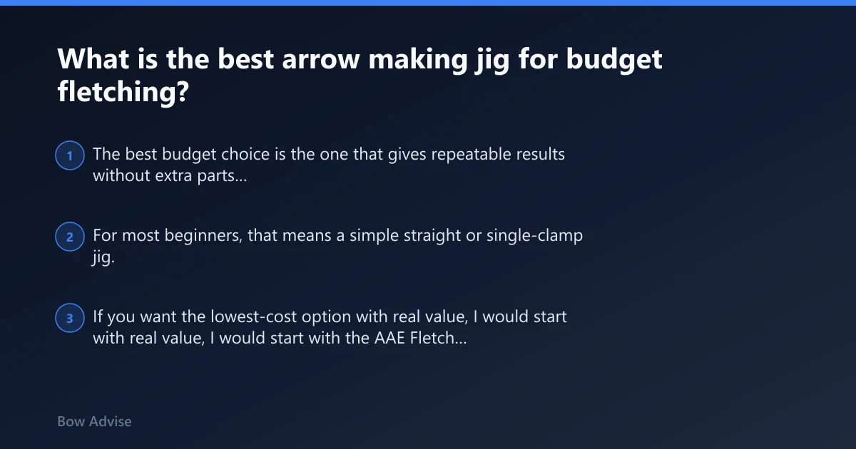 Steps: What is the best arrow making jig for budget fletching?