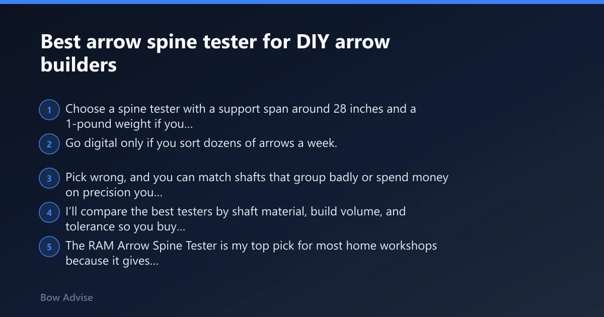 Steps: Best arrow spine tester for DIY arrow builders
