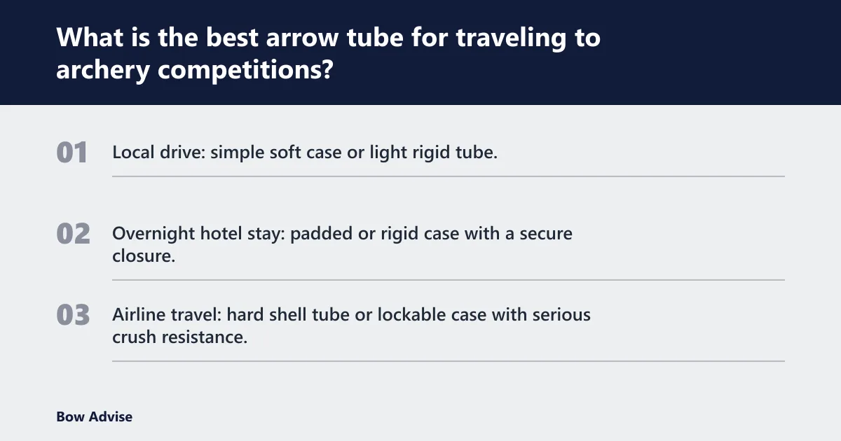 Steps: What is the best arrow tube for traveling to archery competitions?