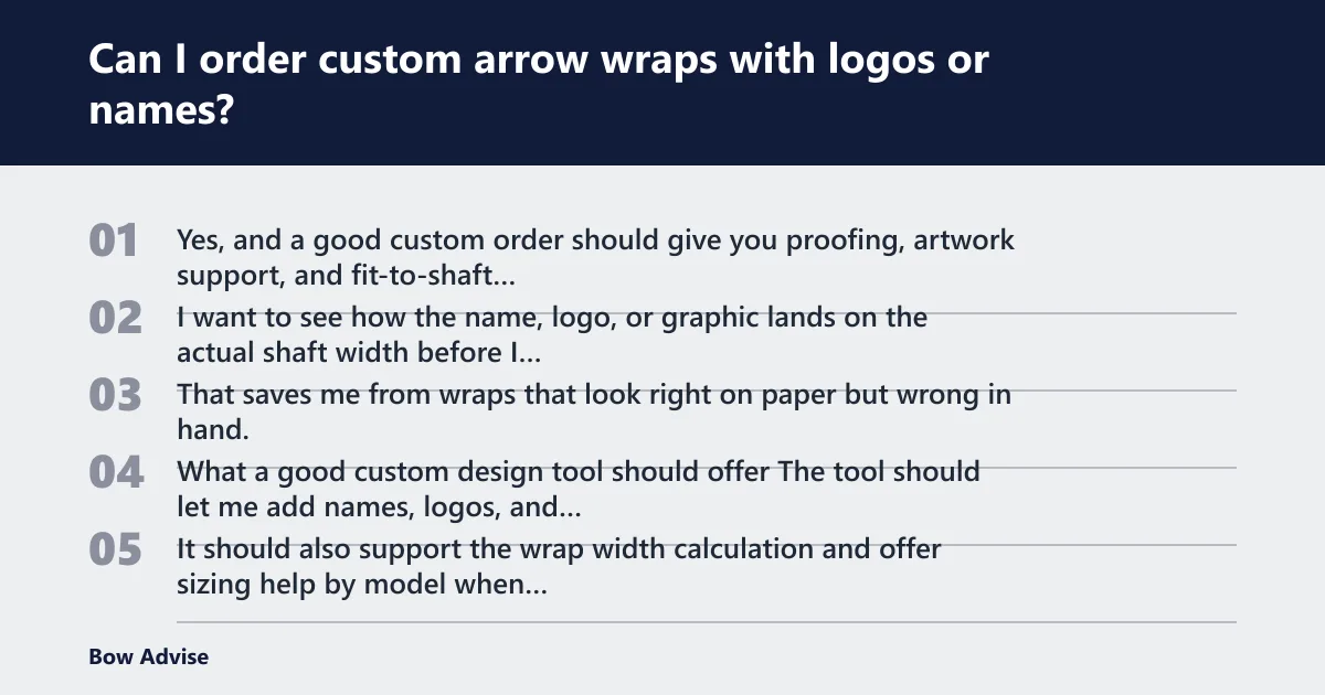 Steps: Can I order custom arrow wraps with logos or names?