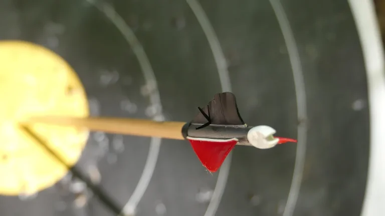3D archery arrows beside a foam animal target with an archer checking wear outdoors
