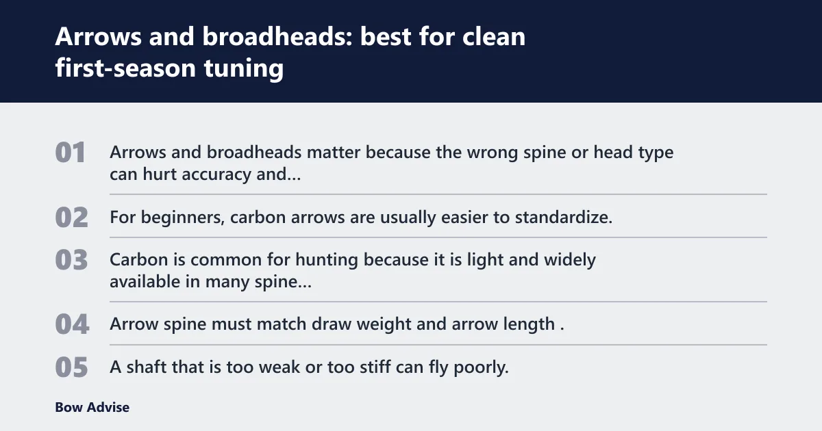 Steps: Arrows and broadheads: best for clean first-season tuning