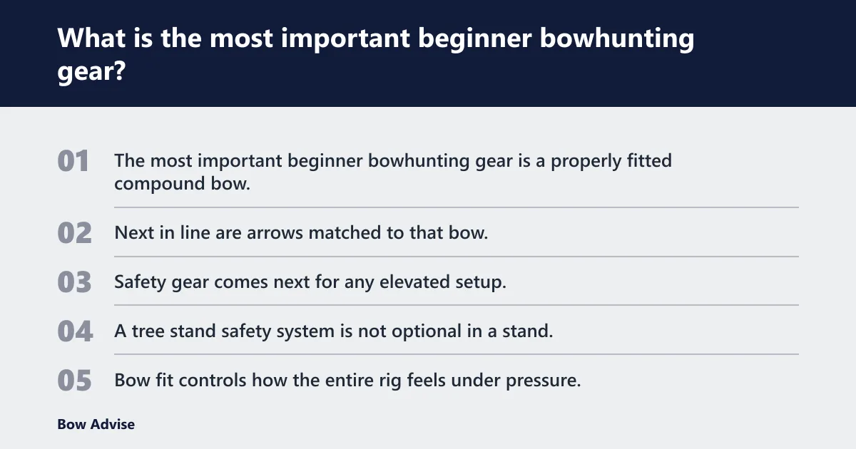 Steps: What is the most important beginner bowhunting gear?