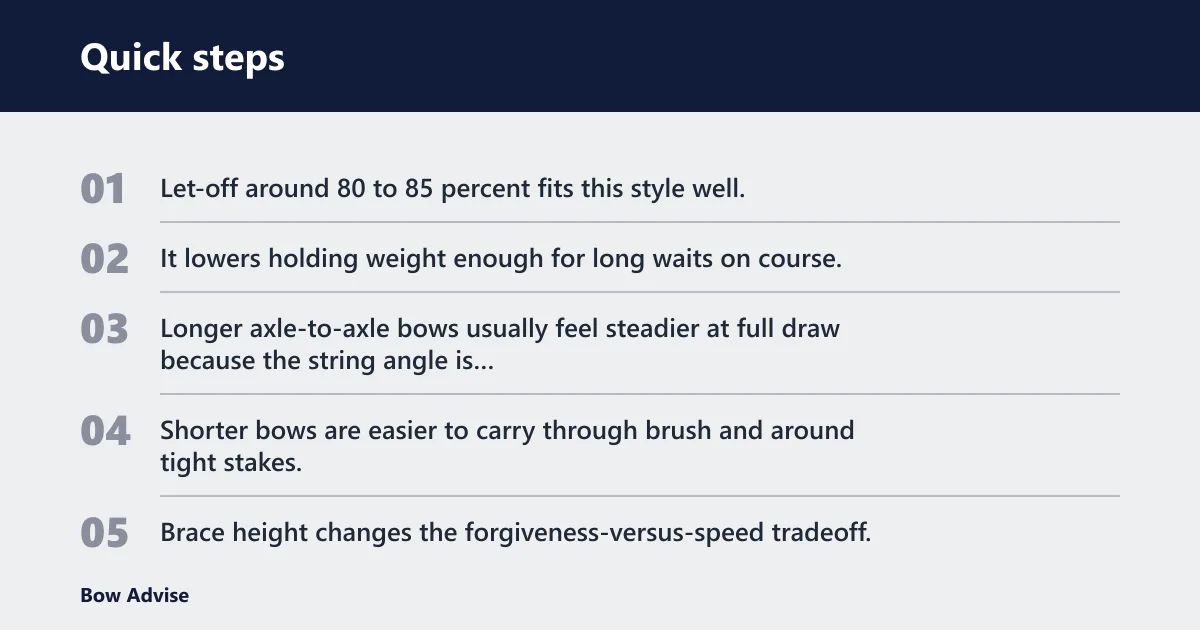 Quick steps: Balanced setup: best for most archers
