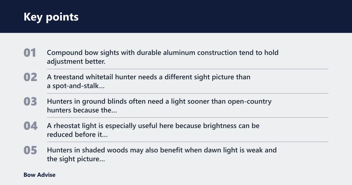 Key points: What is the best bow sight for low-light hunting?