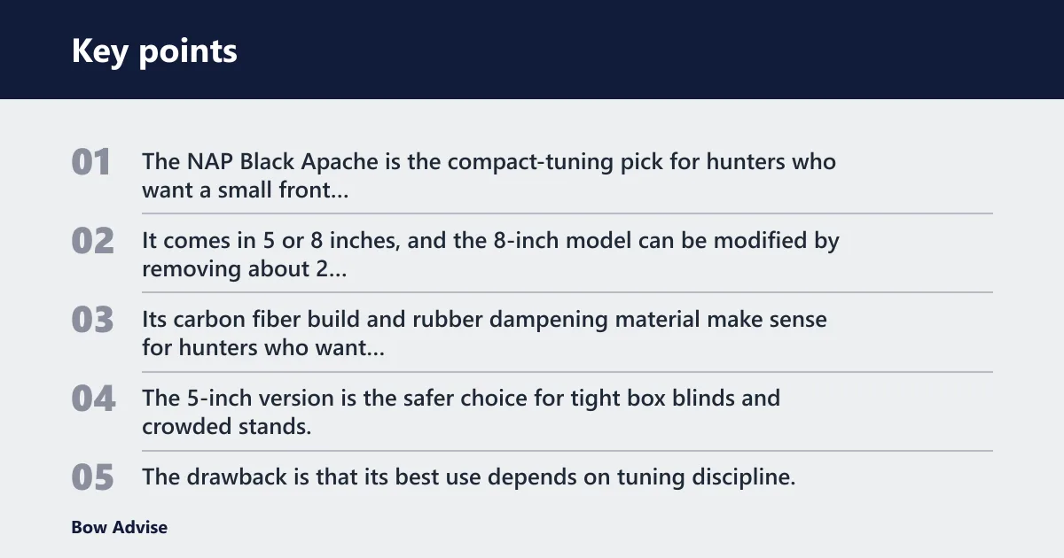 Key points: NAP Black Apache: best for compact tuning