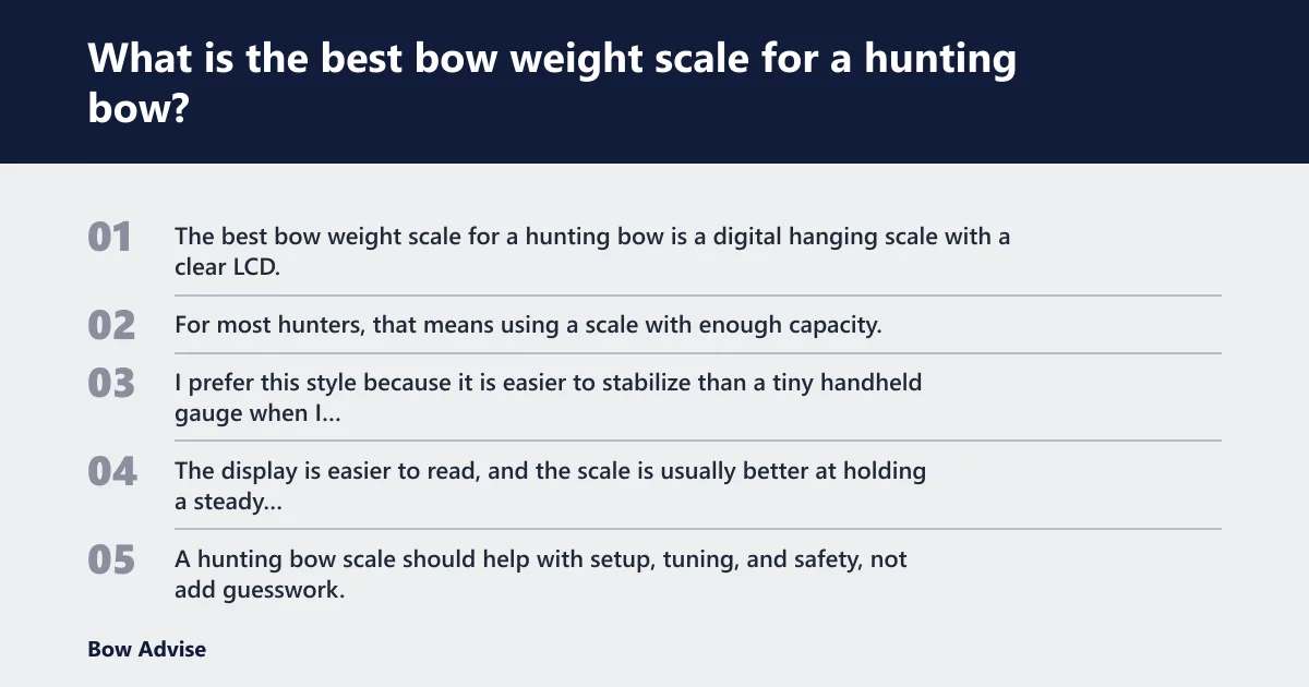 Steps: What is the best bow weight scale for a hunting bow?