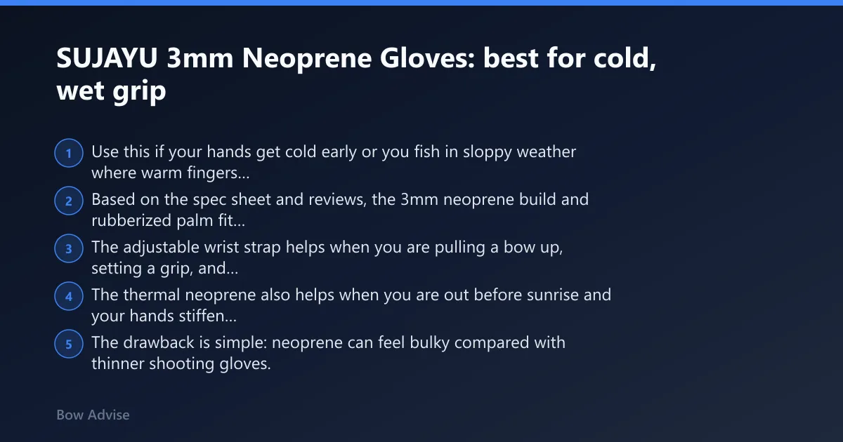 Steps: SUJAYU 3mm Neoprene Gloves: best for cold, wet grip
