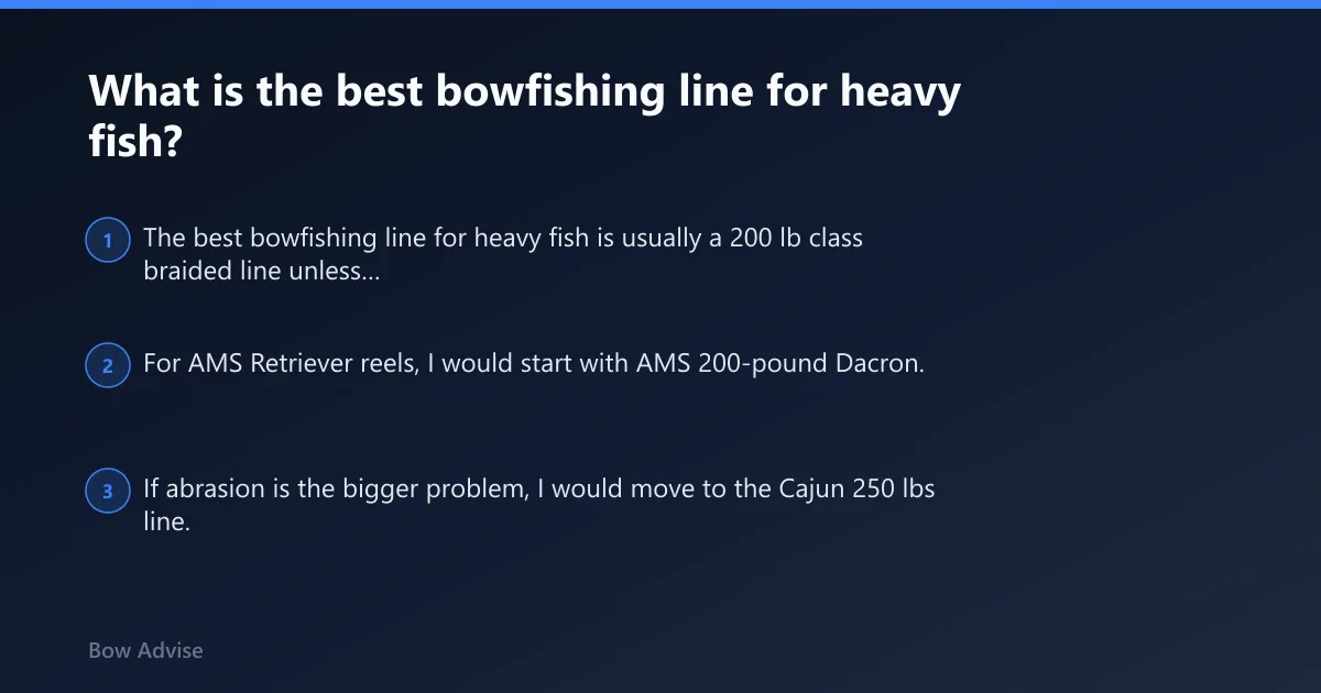 Steps: What is the best bowfishing line for heavy fish?