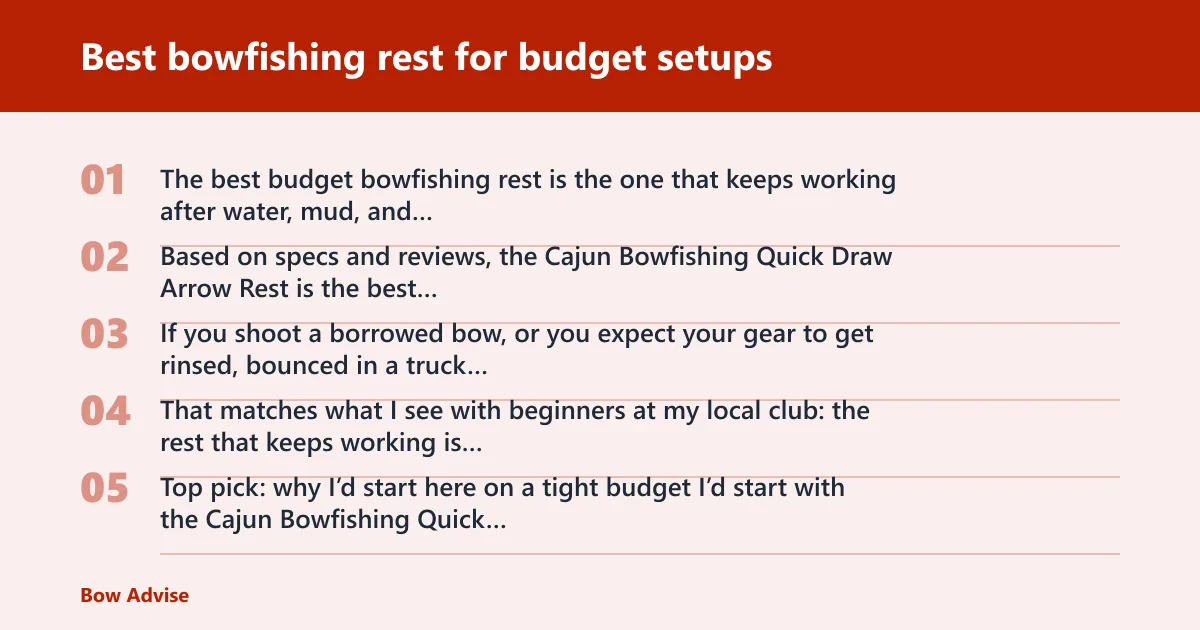 Steps: Best bowfishing rest for budget setups