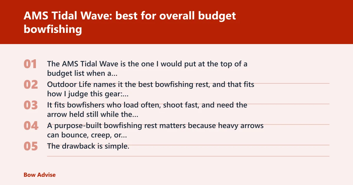Steps: AMS Tidal Wave: best for overall budget bowfishing