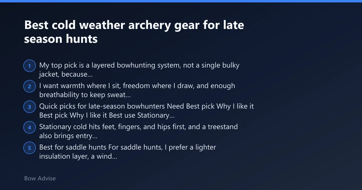 Steps: Best cold weather archery gear for late season hunts