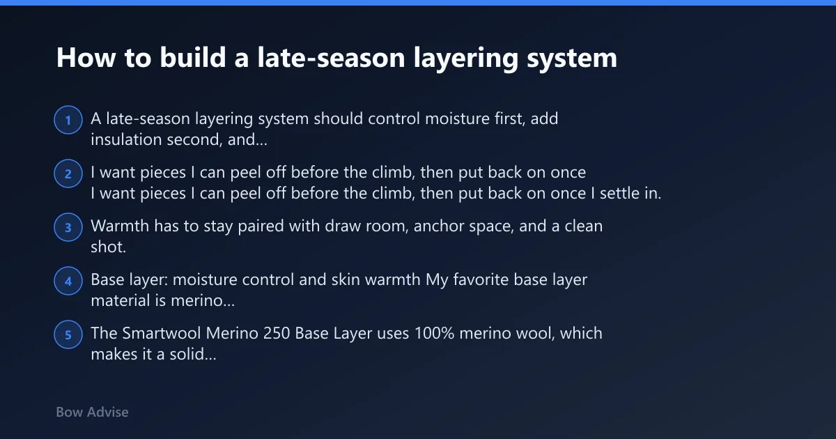 Steps: How to build a late-season layering system
