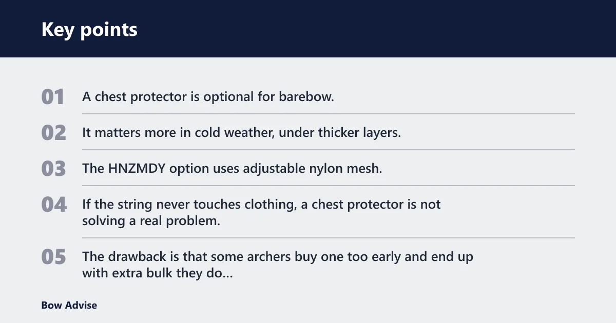 Key points: Chest protector: best for clothing clearance