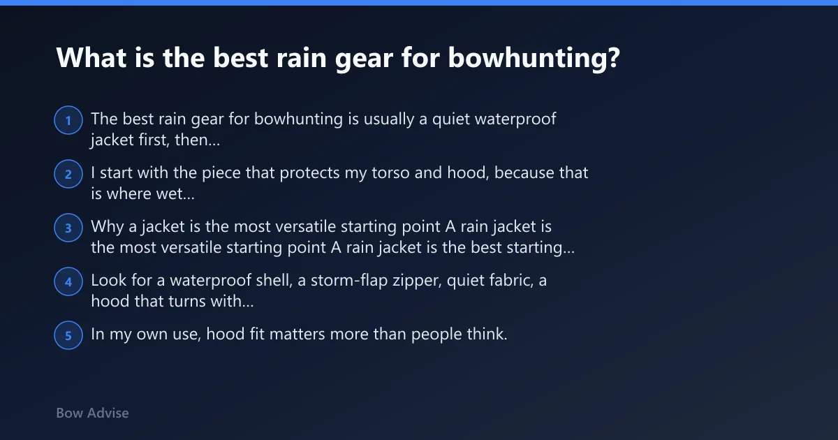Steps: What is the best rain gear for bowhunting?
