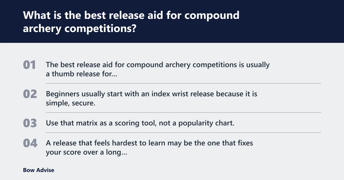 Steps: What is the best release aid for compound archery competitions?