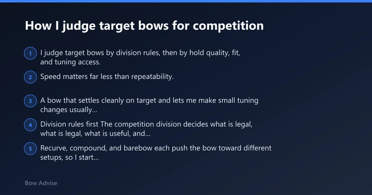 Steps: How I judge target bows for competition