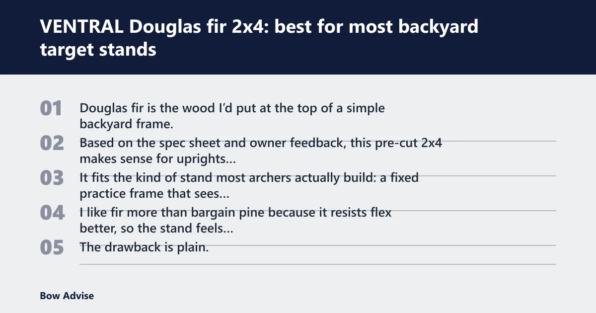 Steps: VENTRAL Douglas fir 2x4: best for most backyard target stands