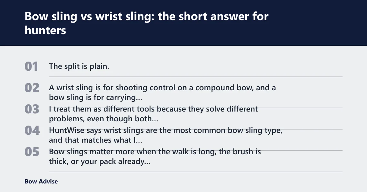 Steps: Bow sling vs wrist sling: the short answer for hunters