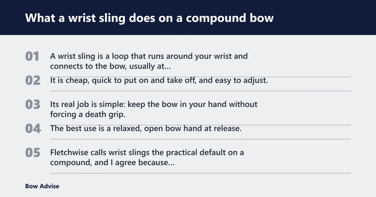Steps: What a wrist sling does on a compound bow