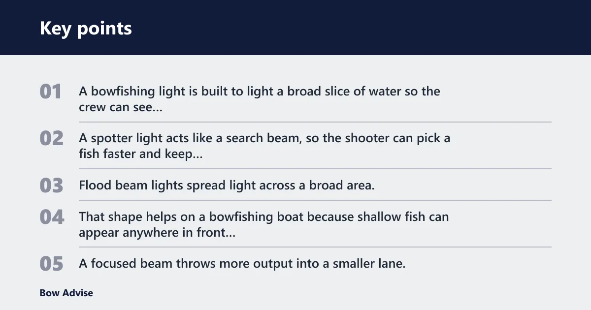 Key points: Bowfishing light vs spotter light: what each one is for