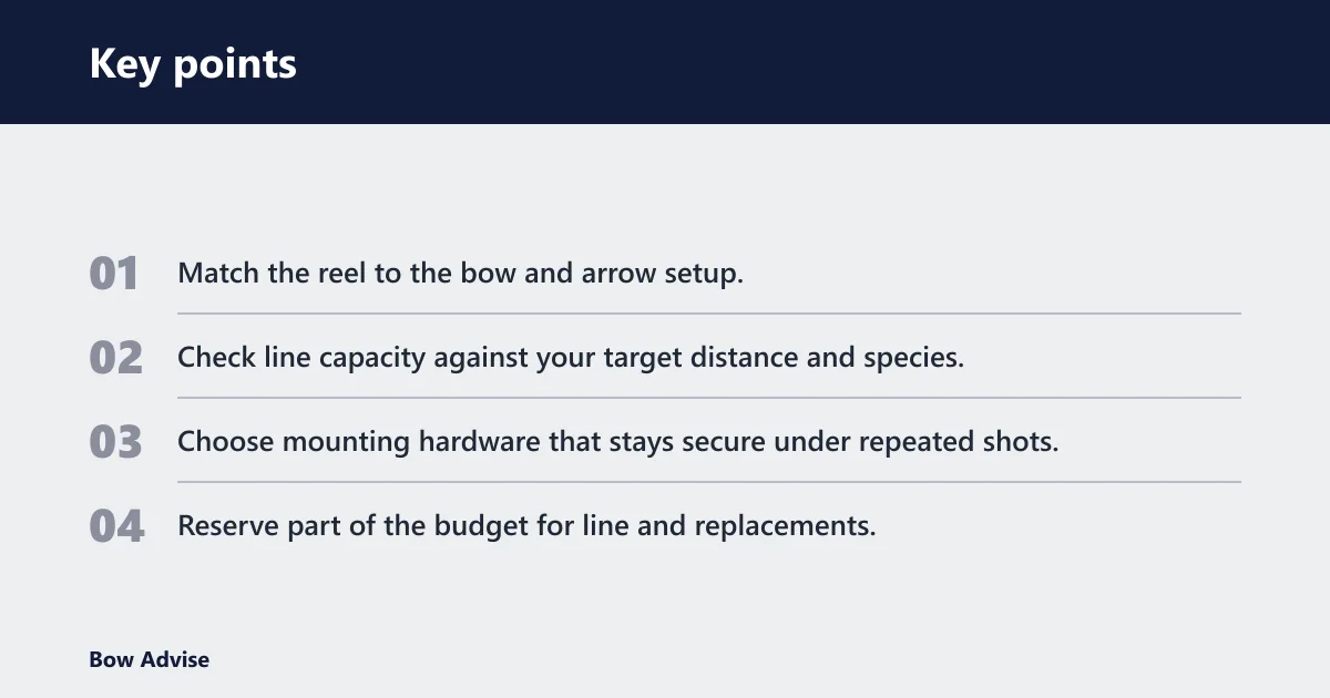 Key points: What should a bowfishing reel include?