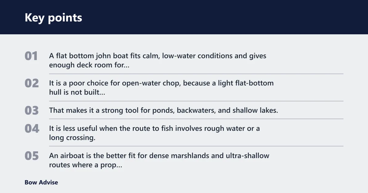 Key points: What kind of boat do you need for bowfishing?