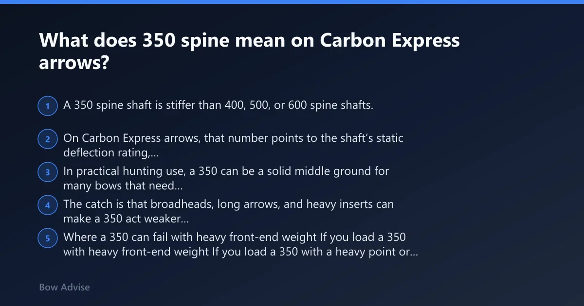 Steps: What does 350 spine mean on Carbon Express arrows?