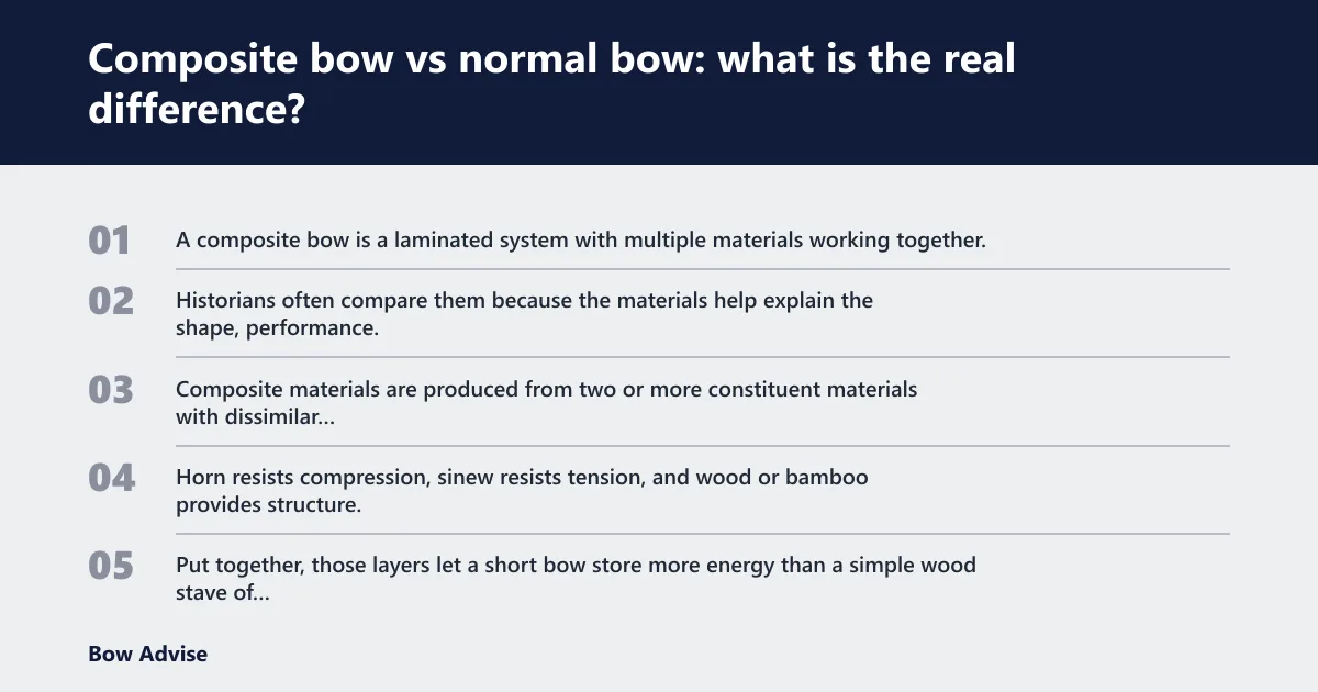 Steps: Composite bow vs normal bow: what is the real difference?