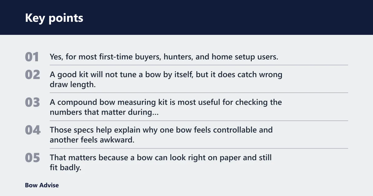 Key points: Is a compound bow measuring kit worth buying?