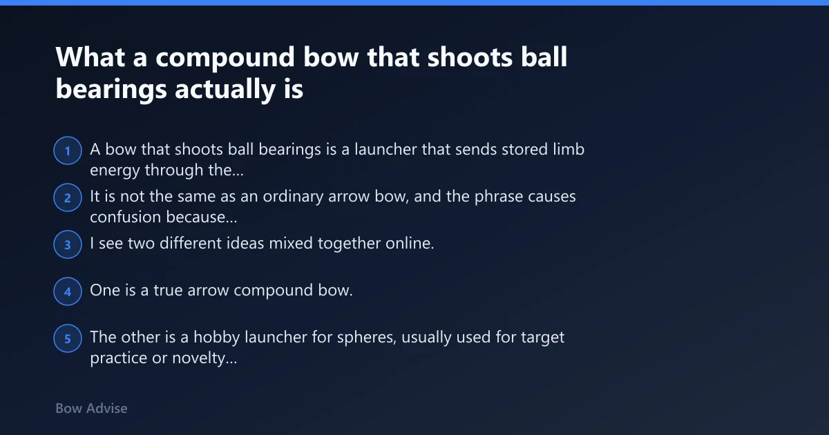 Steps: What a compound bow that shoots ball bearings actually is