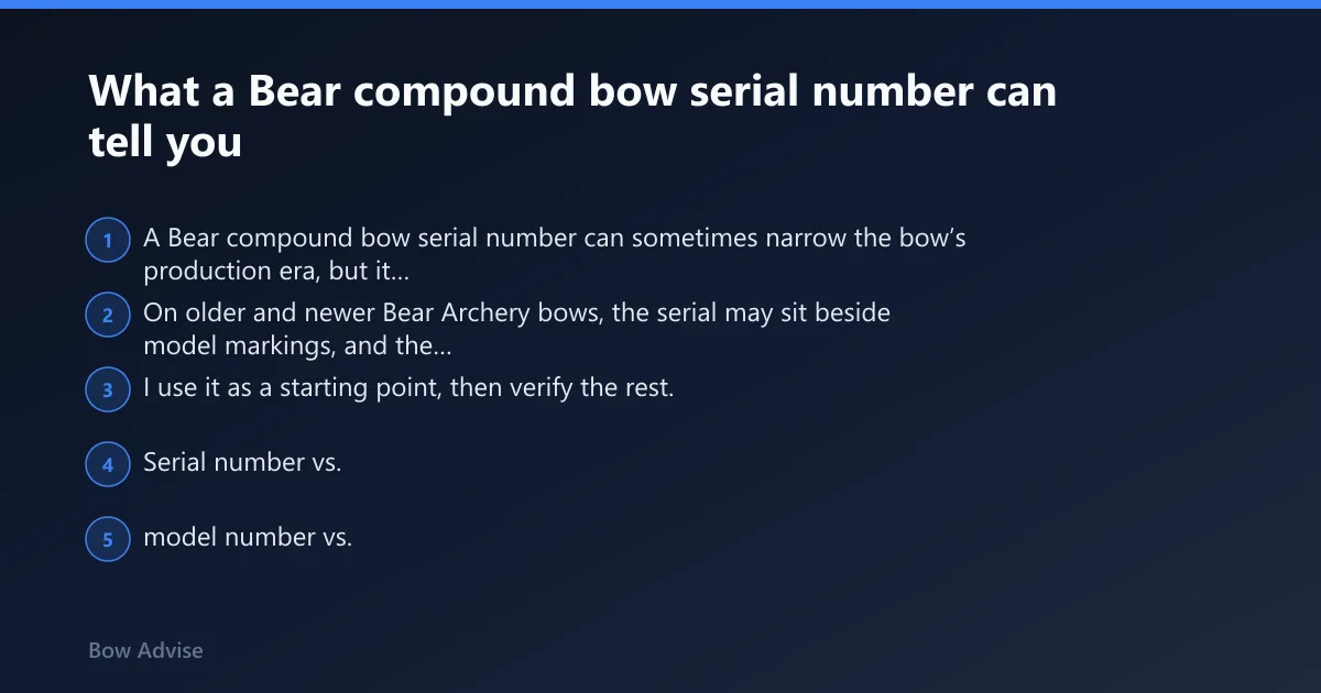 Steps: What a Bear compound bow serial number can tell you