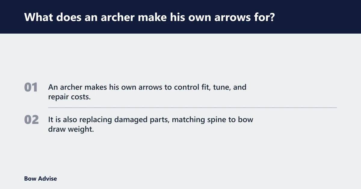 Steps: What does an archer make his own arrows for?