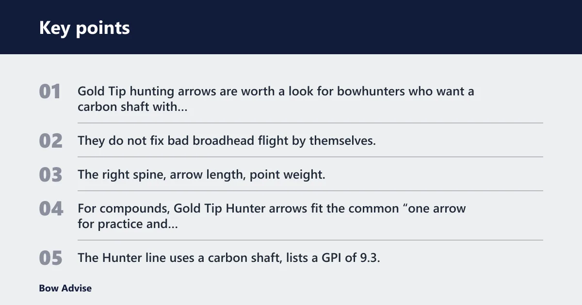 Key points: Gold Tip hunting arrows: the short verdict